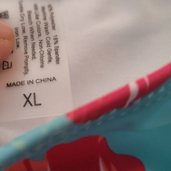 Floral Bikini Blue Pink Swimsuit Womens Size XL - Picture 3 of 4